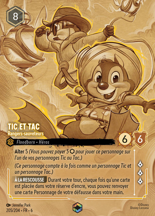 Tic et Tac - Rangers-sauveteurs — Carte Disney Lorcana 205 La Mer Azurite