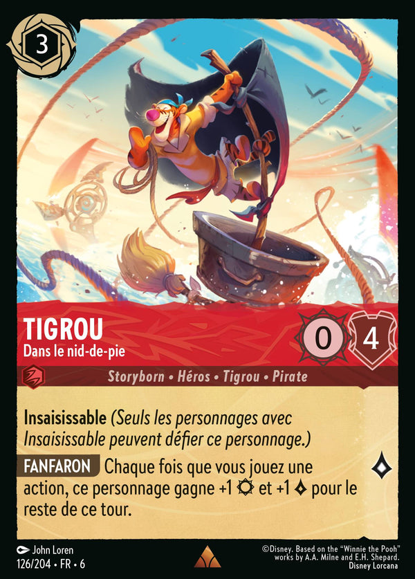 Tigrou - Dans le nid-de-pie — Carte Disney Lorcana 126 La Mer Azurite
