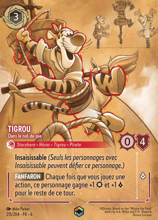 Tigrou - Dans le nid-de-pie — Carte Disney Lorcana 215 La Mer Azurite