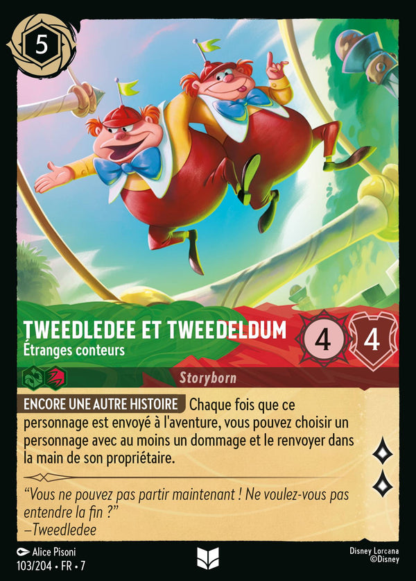Tweedledee et Tweedeldum - Étranges conteurs — Carte Disney Lorcana 103 L'île d'Archazia