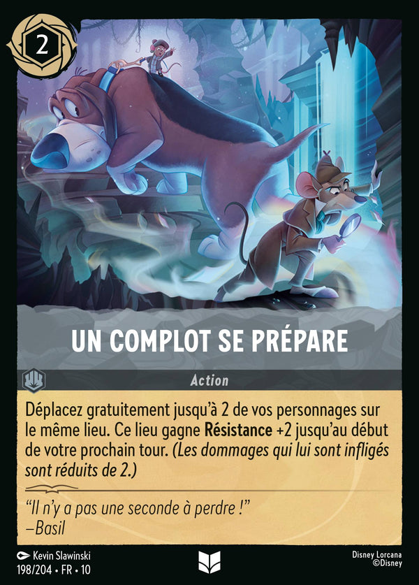 Un complot se prépare — Carte Disney Lorcana 198 Lueurs dans les Profondeurs
