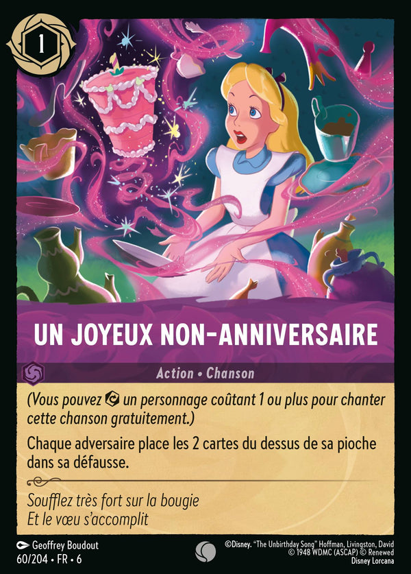 Un Joyeux non-anniversaire — Carte Disney Lorcana 60 La Mer Azurite
