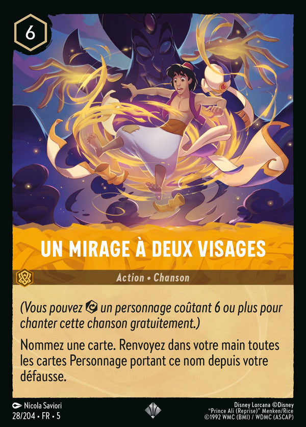 Un mirage à deux visages — Carte Disney Lorcana 28 Ciel Scintillant