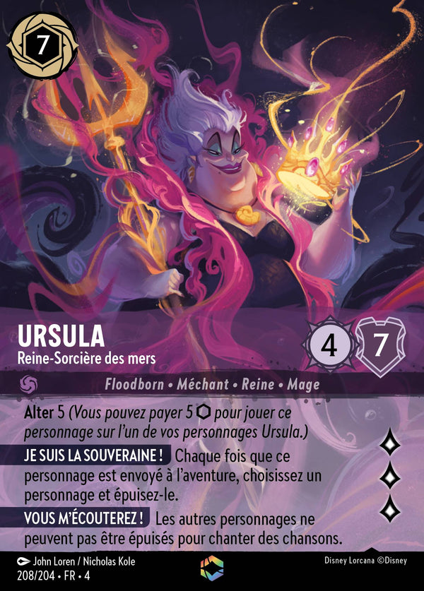 Ursula - Reine-Sorcière des mers — Carte Disney Lorcana 208 Le Retour d'Ursula