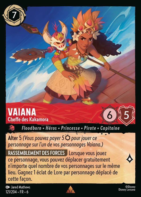 Vaiana - Cheffe des Kakamora — Carte Disney Lorcana 121 La Mer Azurite