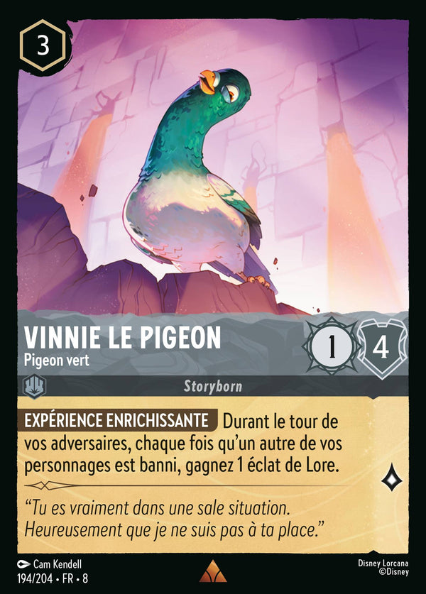 Vinnie le pigeon - Pigeon vert — Carte Disney Lorcana 194 Le Règne de Jafar
