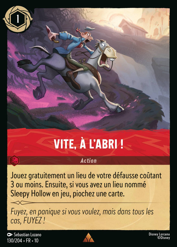 Vite, à l'abri ! — Carte Disney Lorcana 130 Lueurs dans les Profondeurs