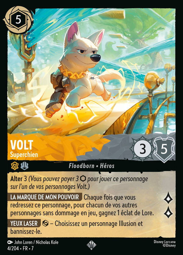 Volt - Superchien — Carte Disney Lorcana 4 L'île d'Archazia
