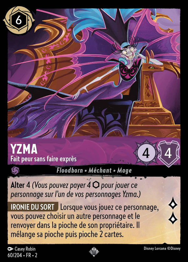 Yzma - Fait peur sans faire exprès — Carte Disney Lorcana 60 L'Ascension des Floodborn
