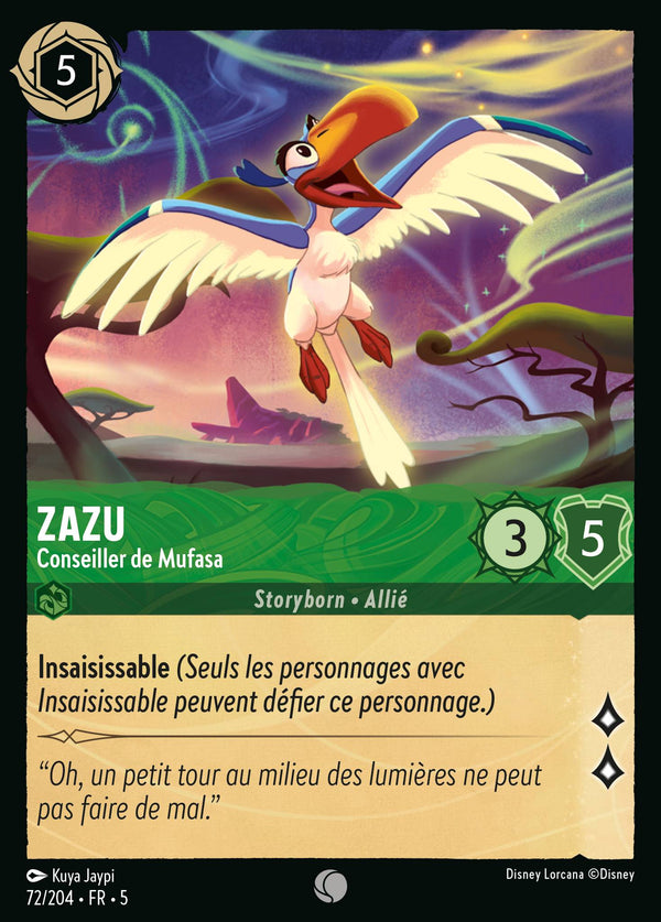 Zazu - Conseiller de Mufasa — Carte Disney Lorcana 72 Ciel Scintillant