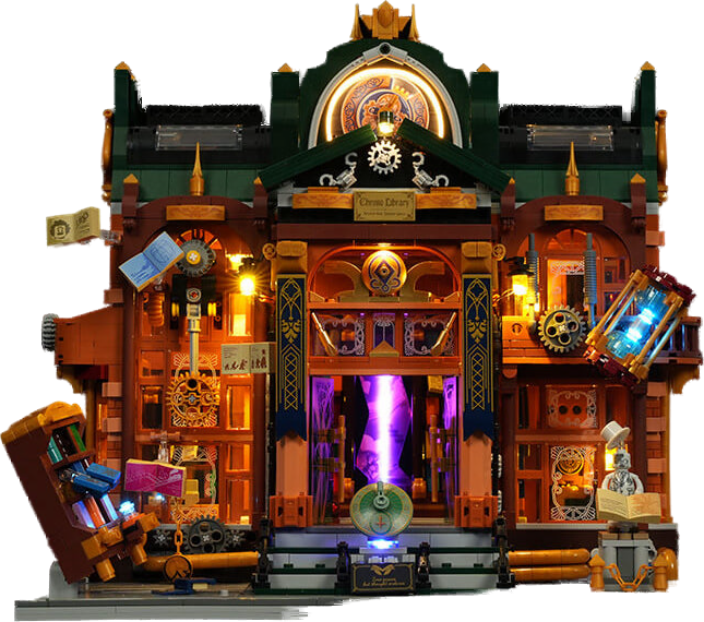 Lumibricks Steampunk Time Rift Library
