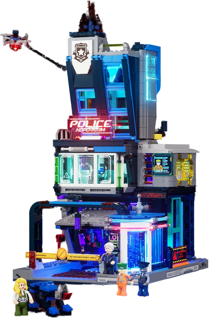 Lumibricks Cyberpunk Police HQ