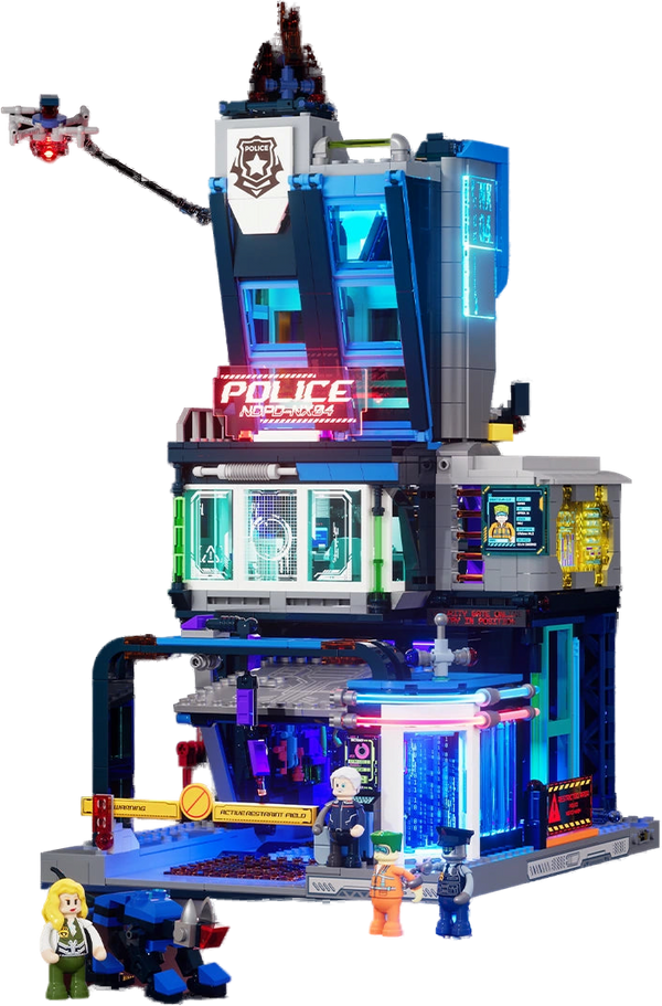 Lumibricks Cyberpunk Police HQ