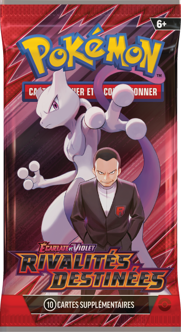 Booster Pokémon Rivalités Destinées illustration Mewtwo de Giovanni, scellé français