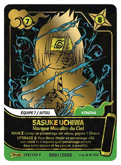 136/130 - Sasuke Uchiwa - Marque Maudite du Ciel (Naruto Mythos Secrète V Gold)