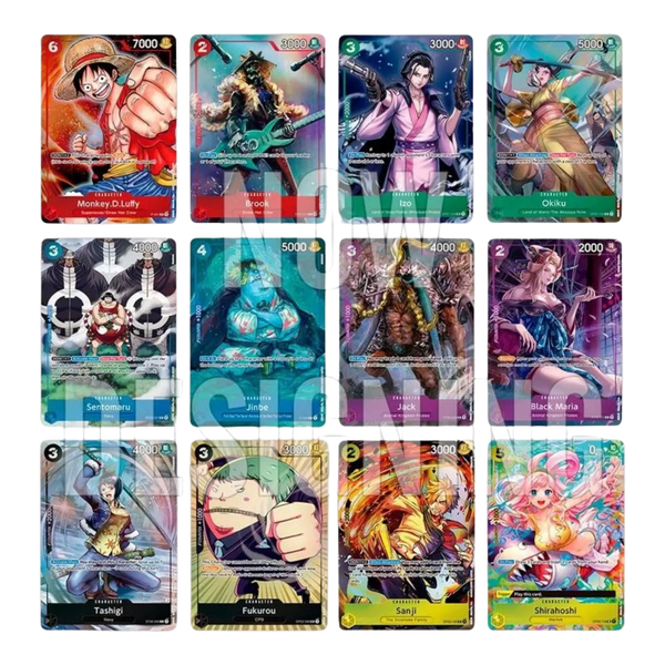 Les 12 cartes Holo et Textured Foil du Premium Card Collection Bandai Card Games Fest 23-24, dont P-001 Monkey.D.Luffy
