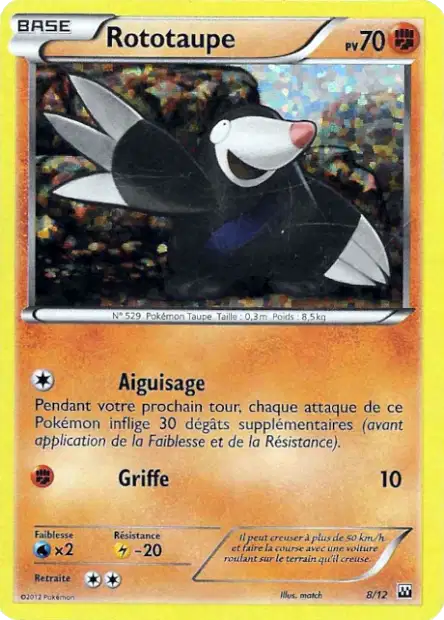 Rototaupe — Carte Pokémon 8 Collection McDonald's 2012