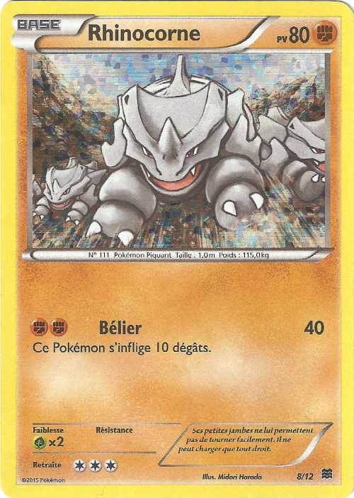 Rhinocorne — Carte Pokémon 8 Collection McDonald's 2015