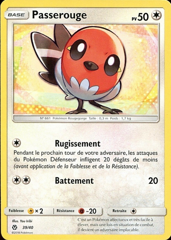 Passerouge — Carte Pokémon 39 Collection McDonald's 2018