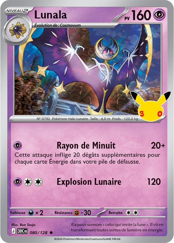 Lunala — Carte Pokémon 080 30e Anniversaire