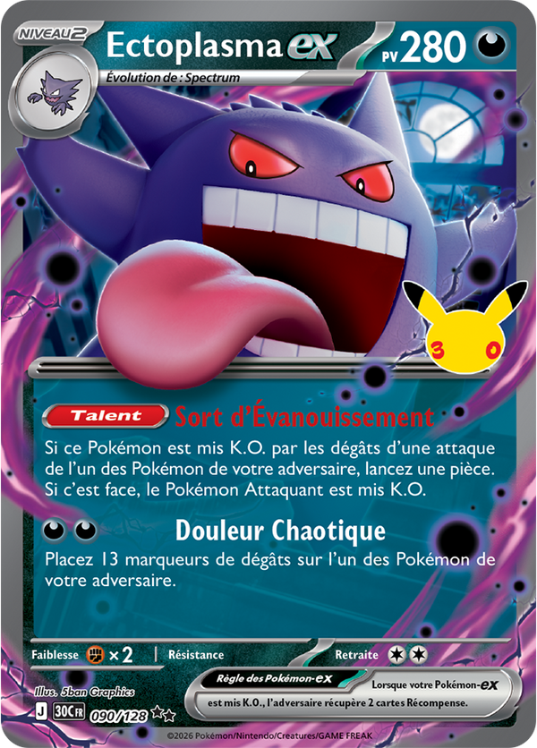 Ectoplasma-ex — Carte Pokémon 090 30e Anniversaire