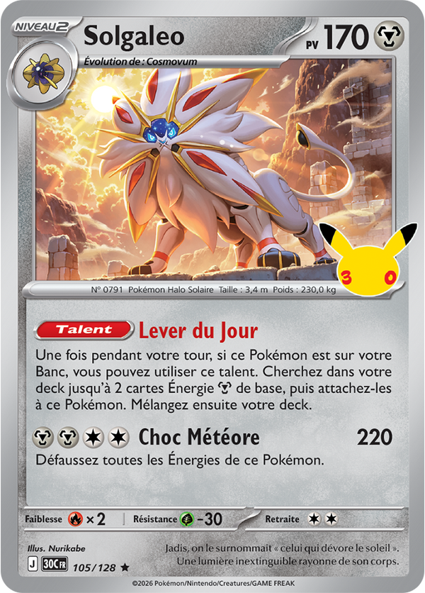 Solgaleo — Carte Pokémon 105 30e Anniversaire