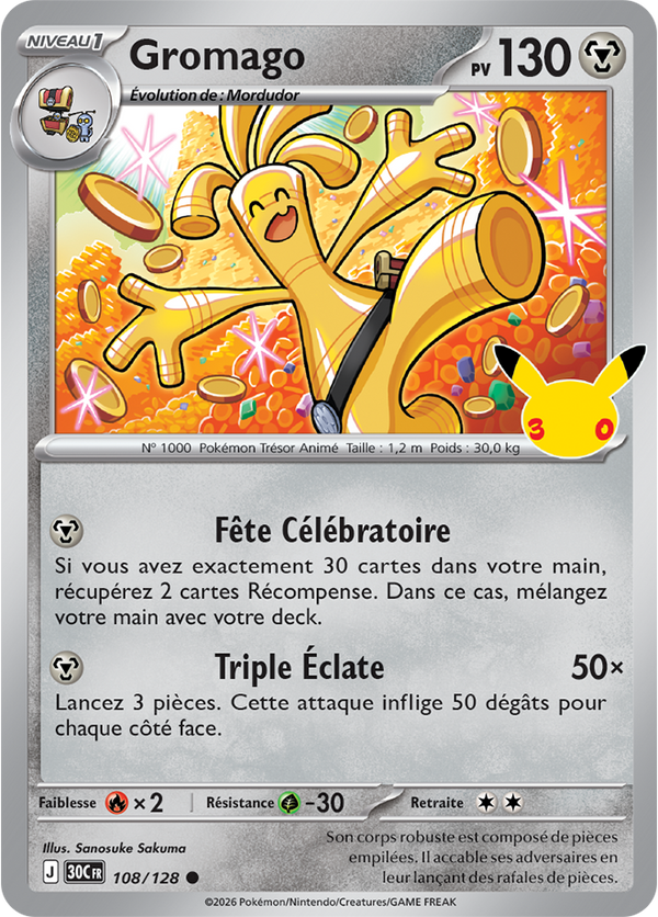 Gromago — Carte Pokémon 108 30e Anniversaire