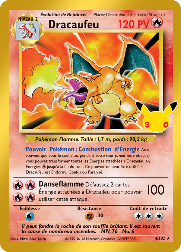Dracaufeu — Carte Pokémon A001 30e Anniversaire