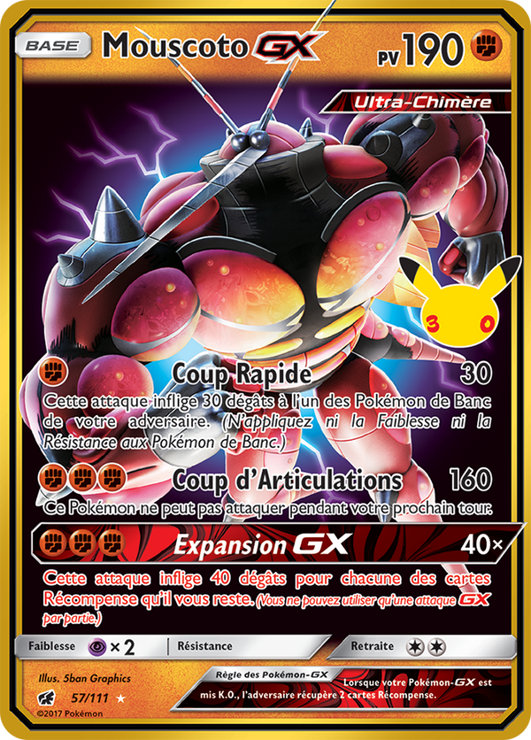 Mouscoto-GX — Carte Pokémon A013 30e Anniversaire