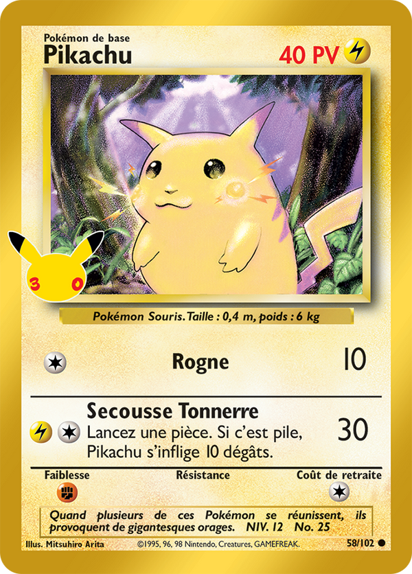 Pikachu — Carte Pokémon A014 30e Anniversaire