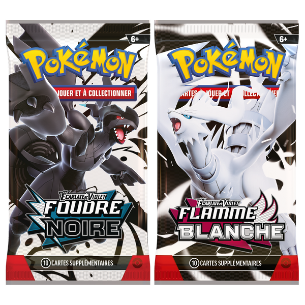 Artset Pokémon Foudre Noire & Flamme Blanche : les 2 boosters scellés du duo