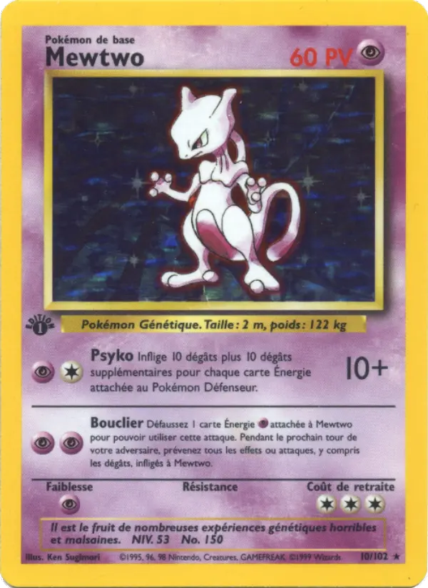 Mewtwo — Carte Pokémon 10 Set de Base