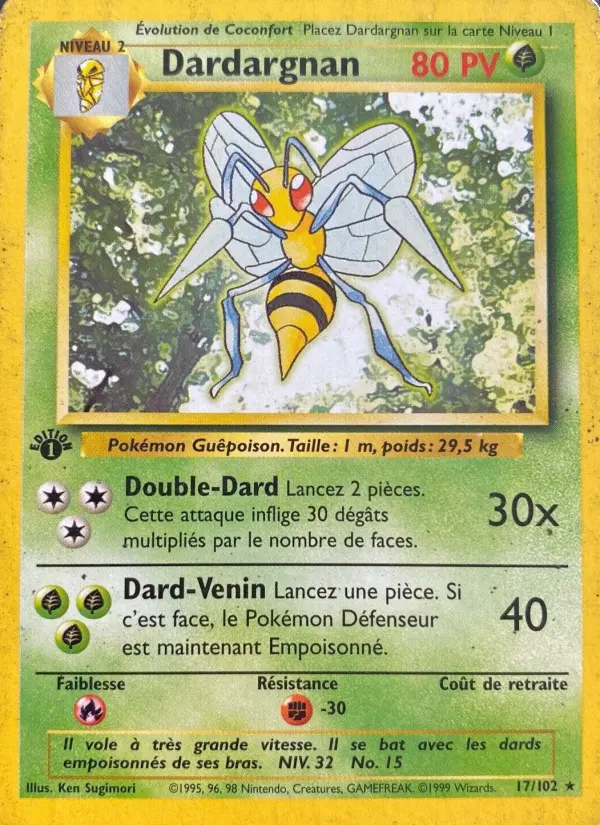 Dardargnan — Carte Pokémon 17 Set de Base