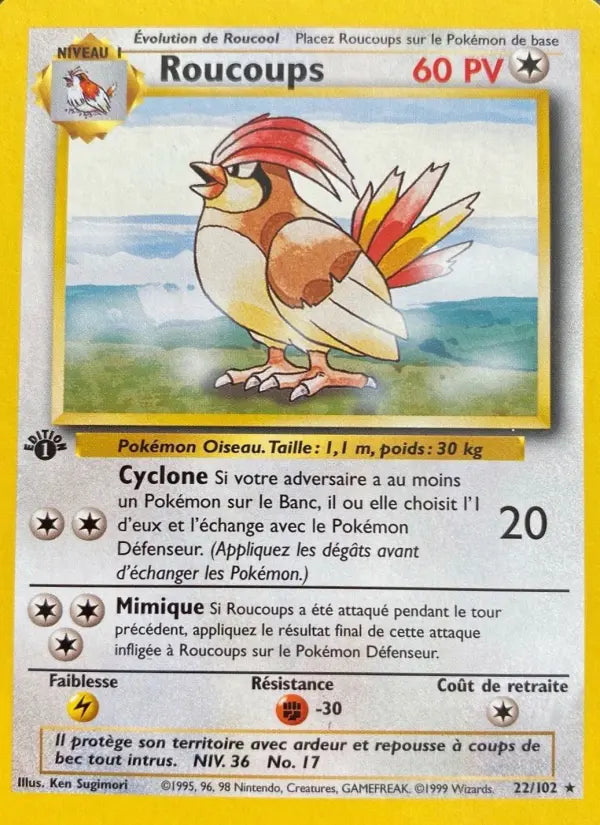 Roucoups — Carte Pokémon 22 Set de Base