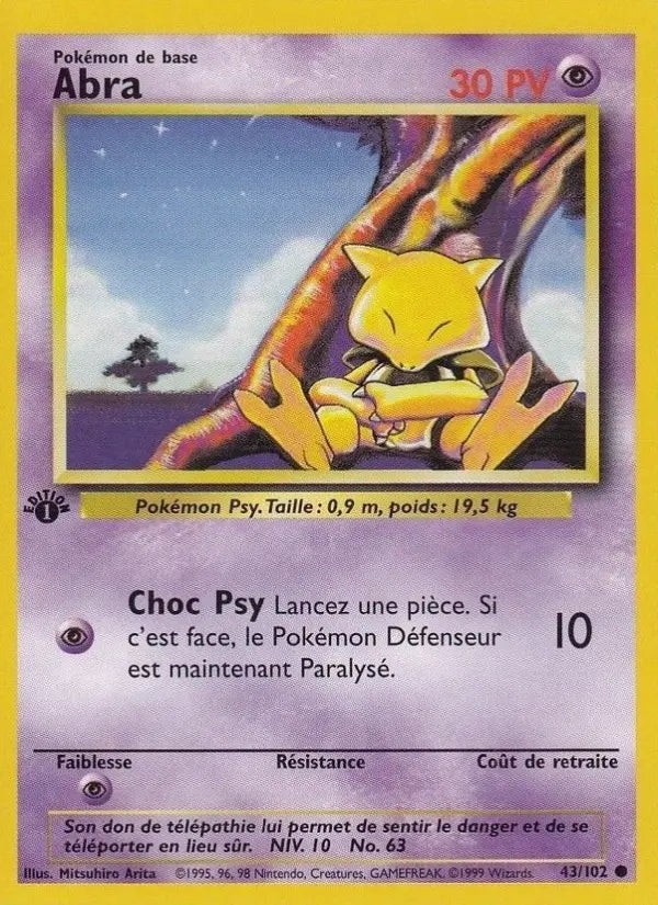 Abra — Carte Pokémon 43 Set de Base