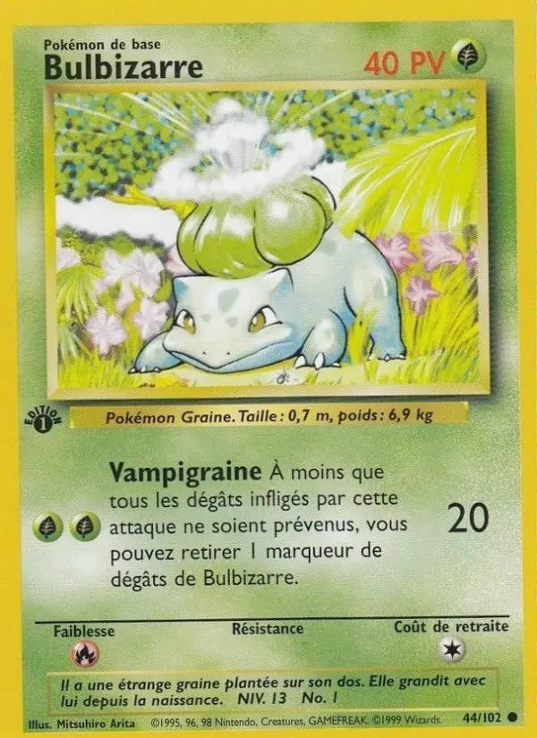 Bulbizarre — Carte Pokémon 44 Set de Base