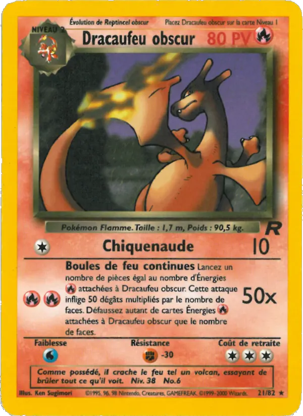Dracaufeu obscur — Carte Pokémon 21 Team Rocket