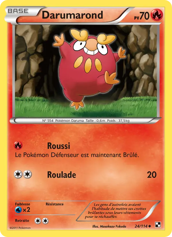 Darumarond — Carte Pokémon 24 Noir & Blanc