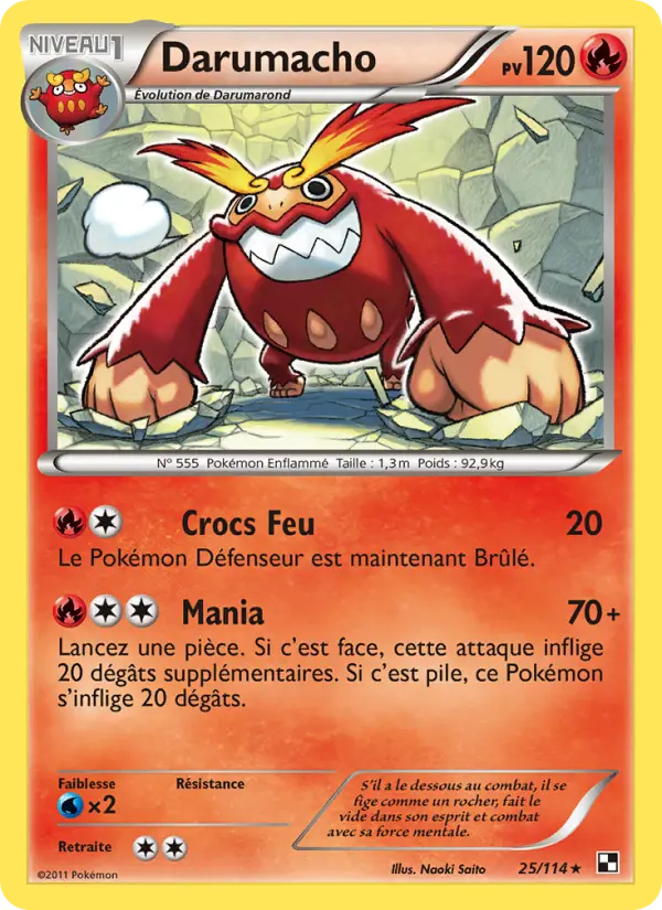 Darumacho — Carte Pokémon 25 Noir & Blanc