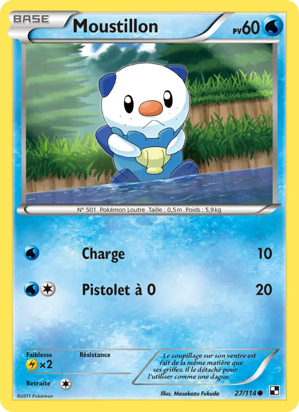Moustillon — Carte Pokémon 27 Noir & Blanc