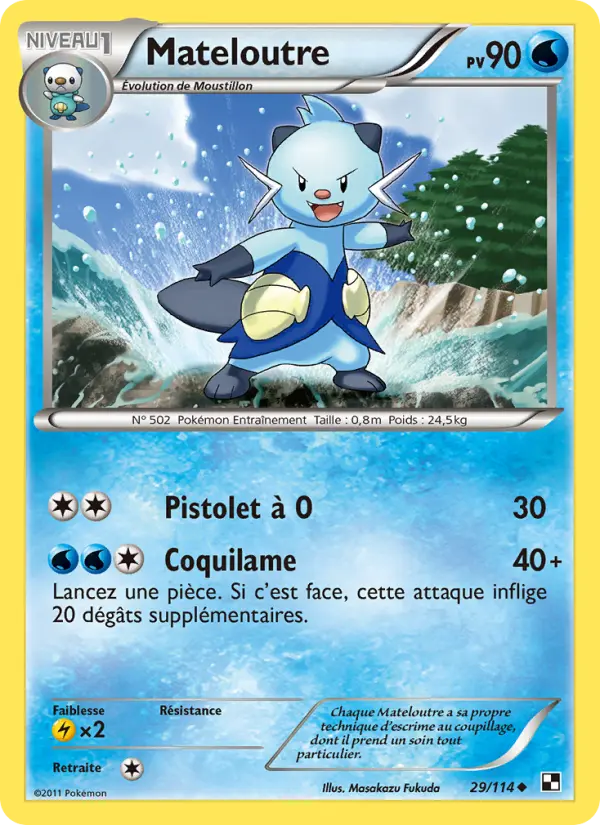Mateloutre — Carte Pokémon 29 Noir & Blanc