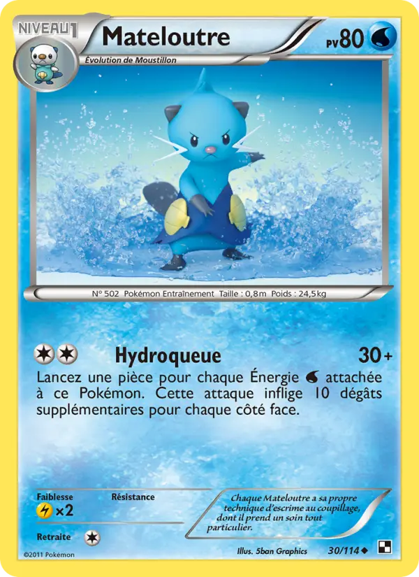 Mateloutre — Carte Pokémon 30 Noir & Blanc
