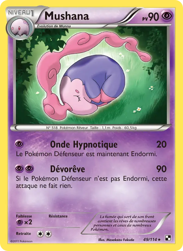 Mushana — Carte Pokémon 49 Noir & Blanc