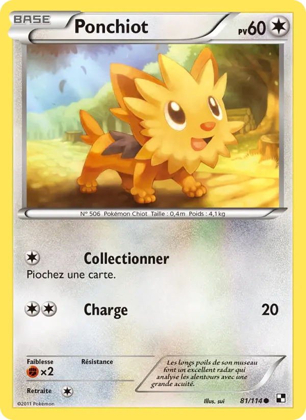 Ponchiot — Carte Pokémon 81 Noir & Blanc