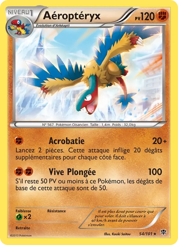 Aéroptéryx — Carte Pokémon 54 Explosion Plasma