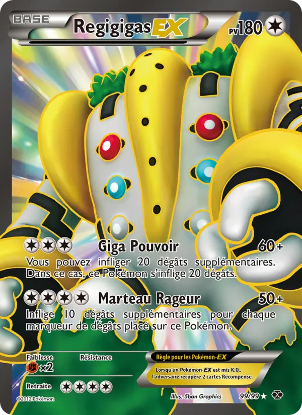 Regigigas-EX — Carte Pokémon 99 Destinées Futures