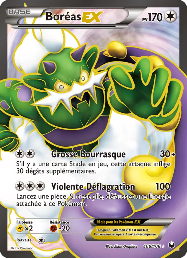 Boréas-EX — Carte Pokémon 108 Explorateurs Obscurs