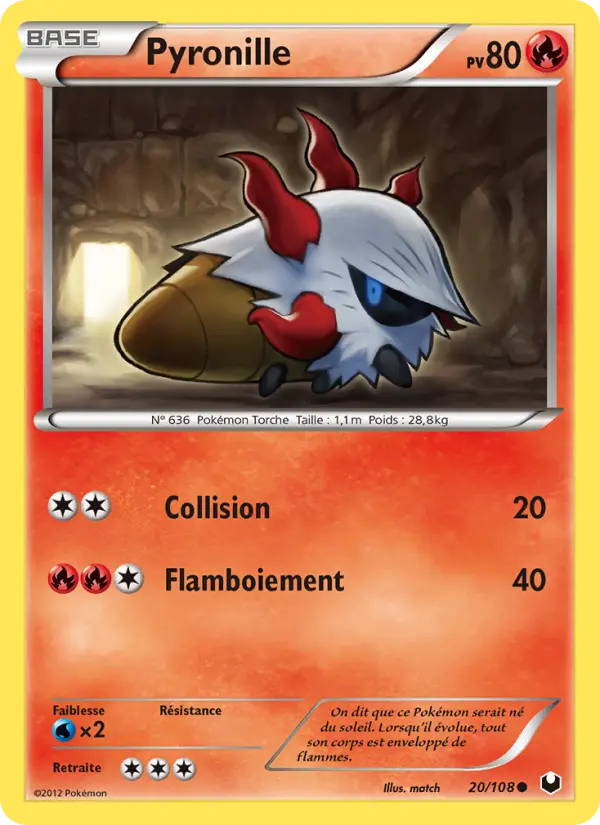 Pyronille — Carte Pokémon 20 Explorateurs Obscurs