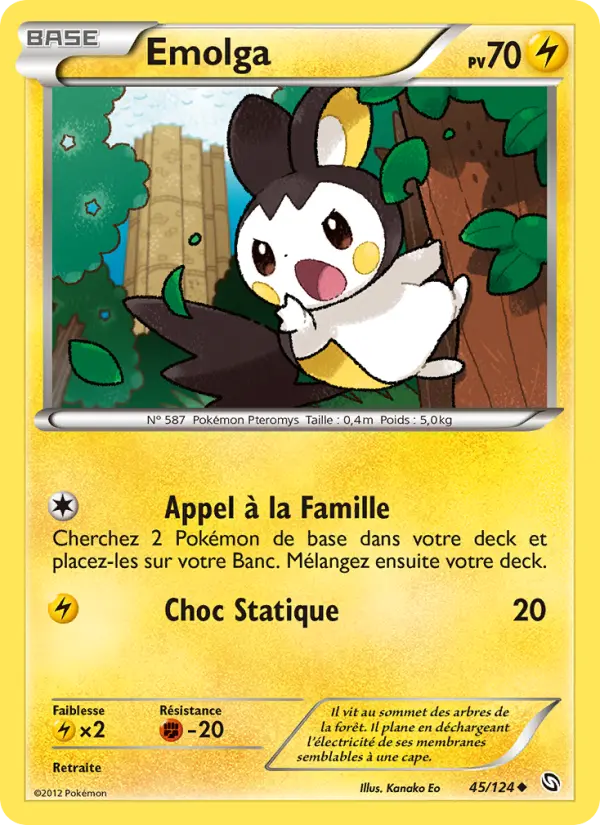 Emolga — Carte Pokémon 45 Dragons Éxaltés