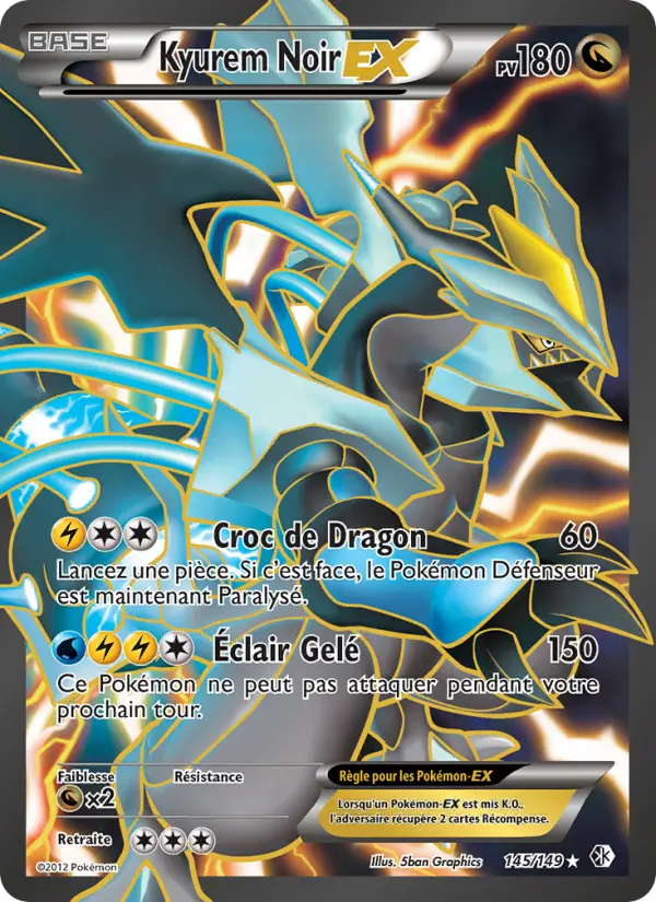 Kyurem Noir-EX — Carte Pokémon 145 Frontières Franchies